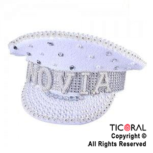 SOMBRERO CAPITAN FASHION NOVIA BLANCO x 1
